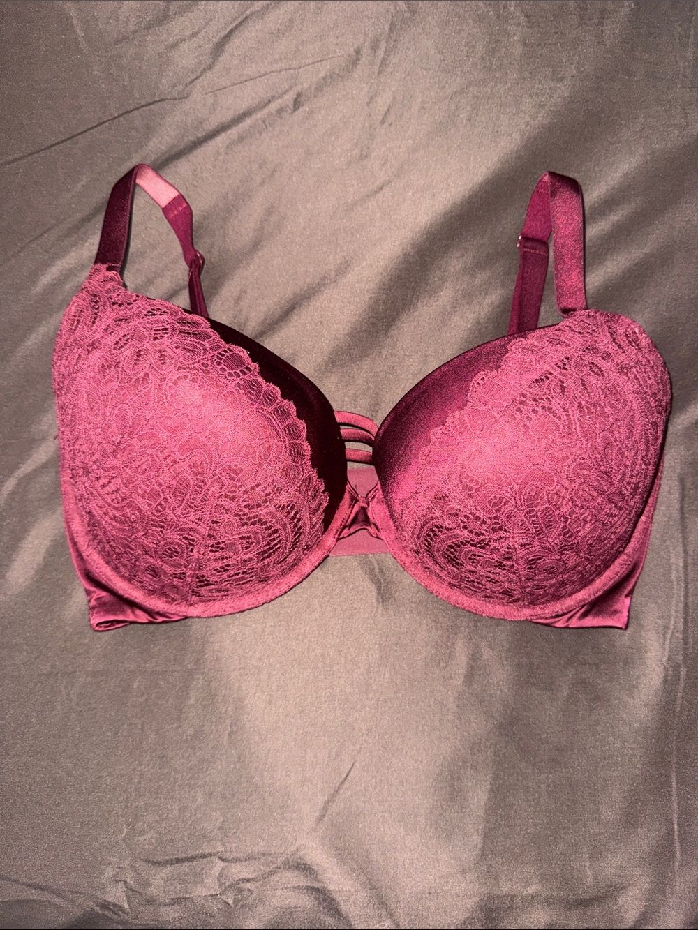 Soma Lace Push-Up Bra - Wine Red
